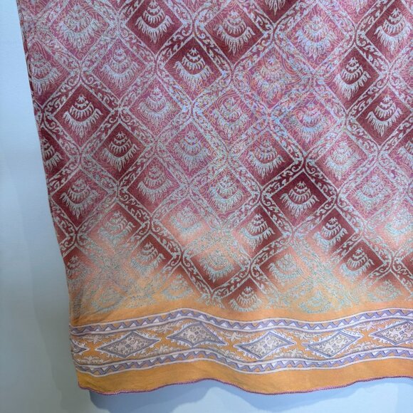 Indie Ella | 100% Silk Colourful Patterned Shift Dress | Small/Medium - Picture 4 of 8